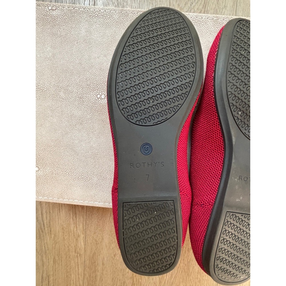 ROTHY'S The Loafer Chili Red Knit Sustainable Flats Shoes Women's Size 7 - Picture 8 of 8